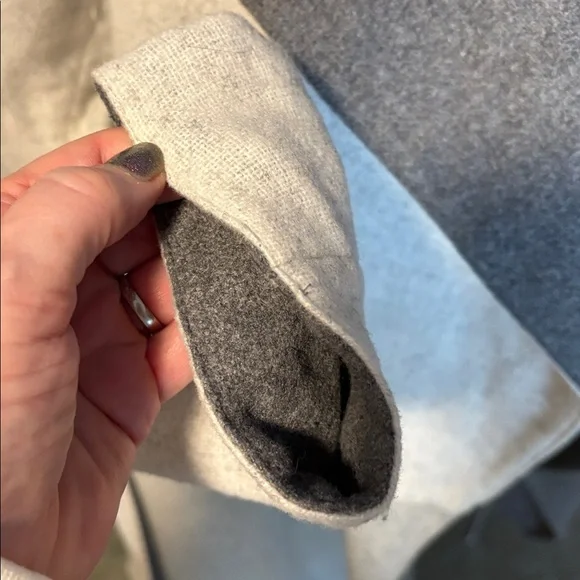 Alfani Gray and Cream Belted Wrap Coat - Picture 8 of 12